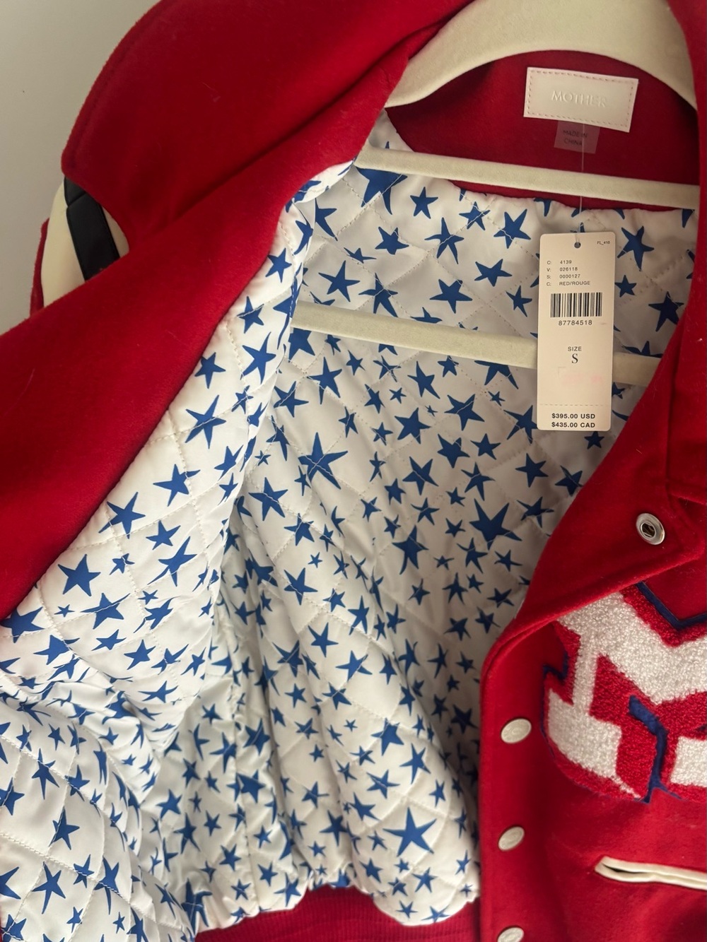 MOTHER The Team Spirit Wool Blend Jacket in Sidelines NWT Small - Picture 4 of 8